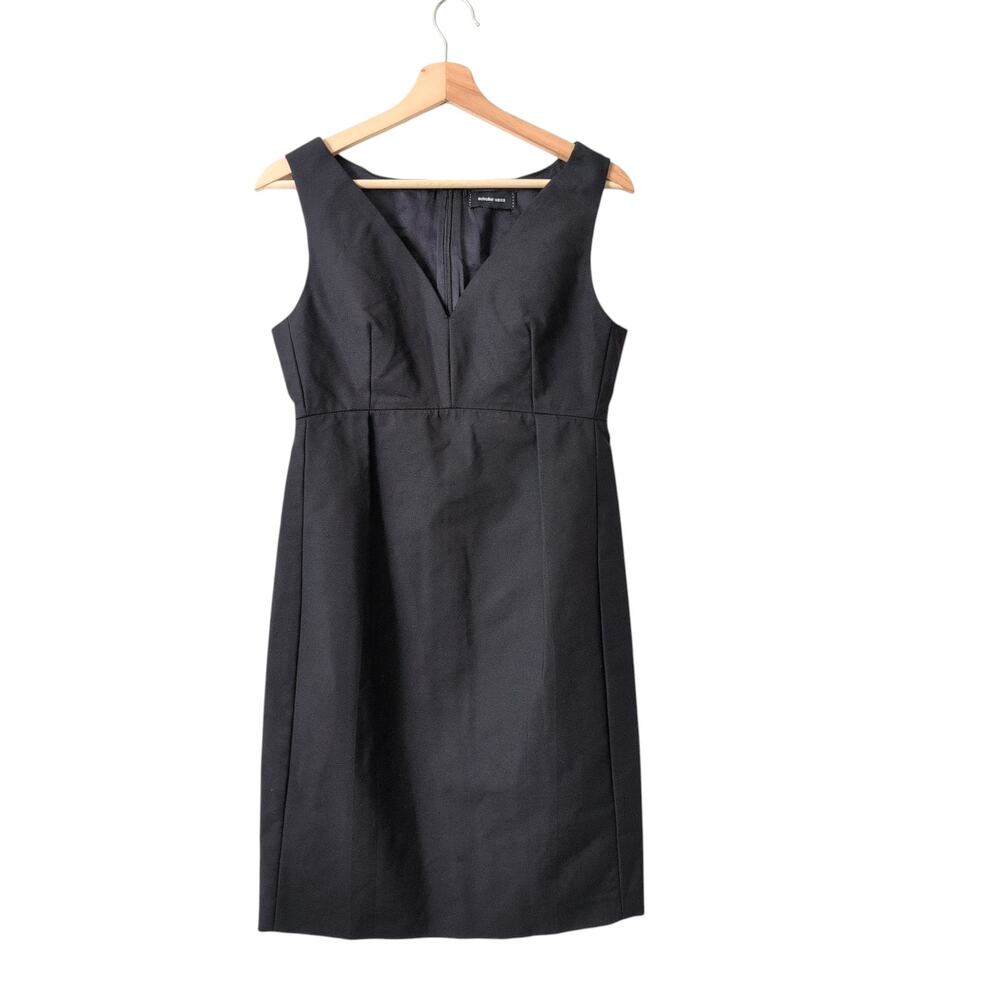 Schrotter Sacks Womens Cotton Silk Pleated Sheath Dress‎ Black Size 2 - Designer